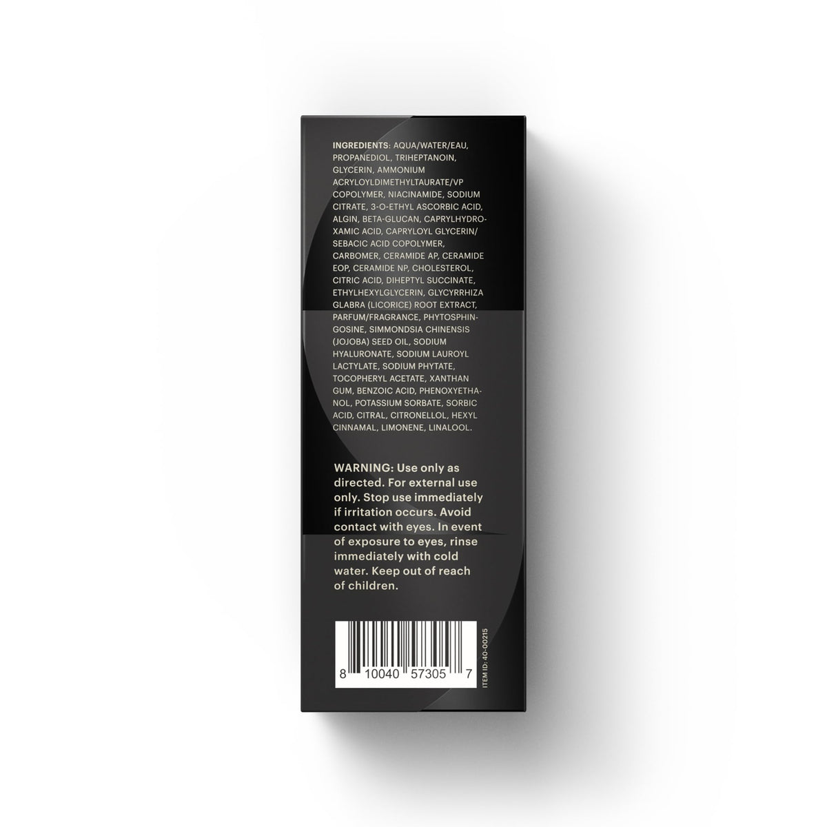 MANSCAPED label closeup listing key ingredients for clear transparency