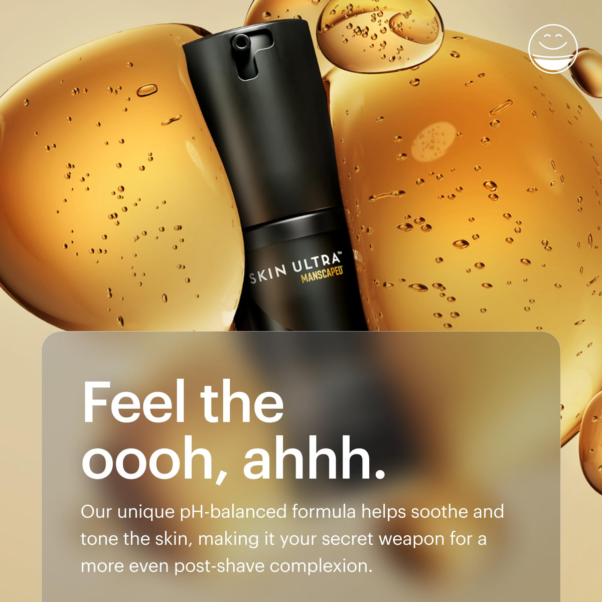 MANSCAPED applying serum to hand to show quick, non-greasy finish