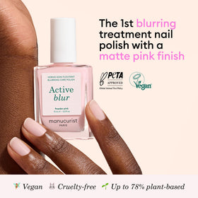 Manucurist brush with polish showing smooth texture and quick-dry benefit