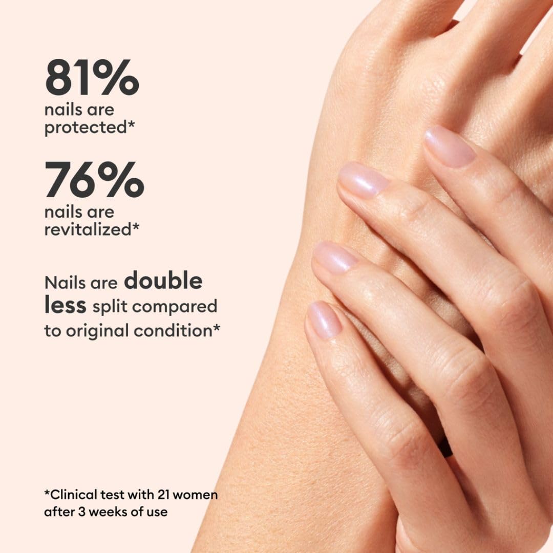 Manucurist before and after nails comparison showing brightening result