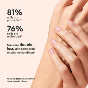 Manucurist before and after nails comparison showing brightening result