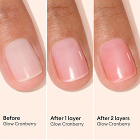 Manucurist ingredients label highlighting cranberry and almond oil benefit: nourishing blend
