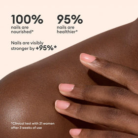 Manucurist polish applied on hands in everyday setting benefit: natural radiant nails