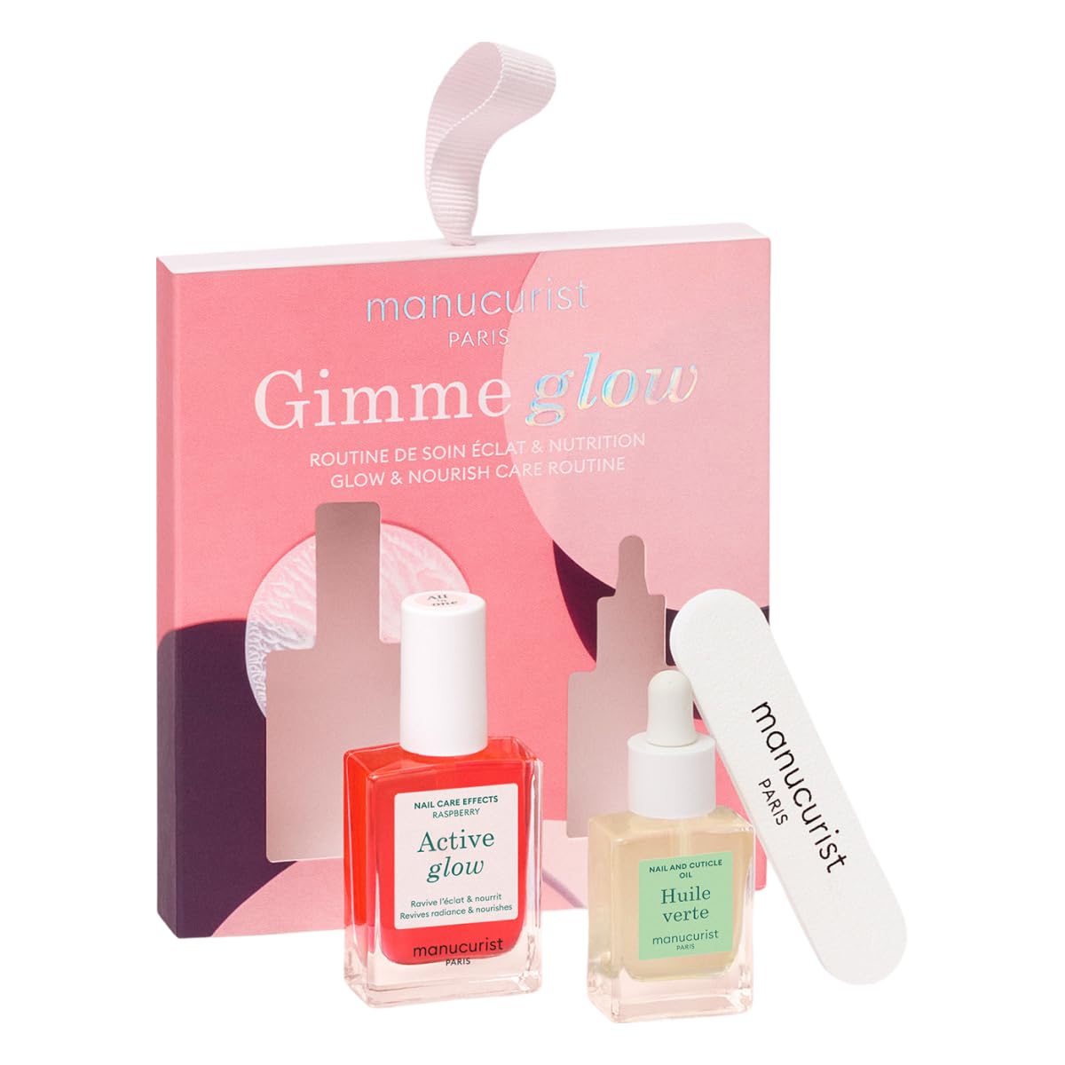 Manucurist Active Glow Raspberry front packaging showing glossy finish and gift-ready presentation