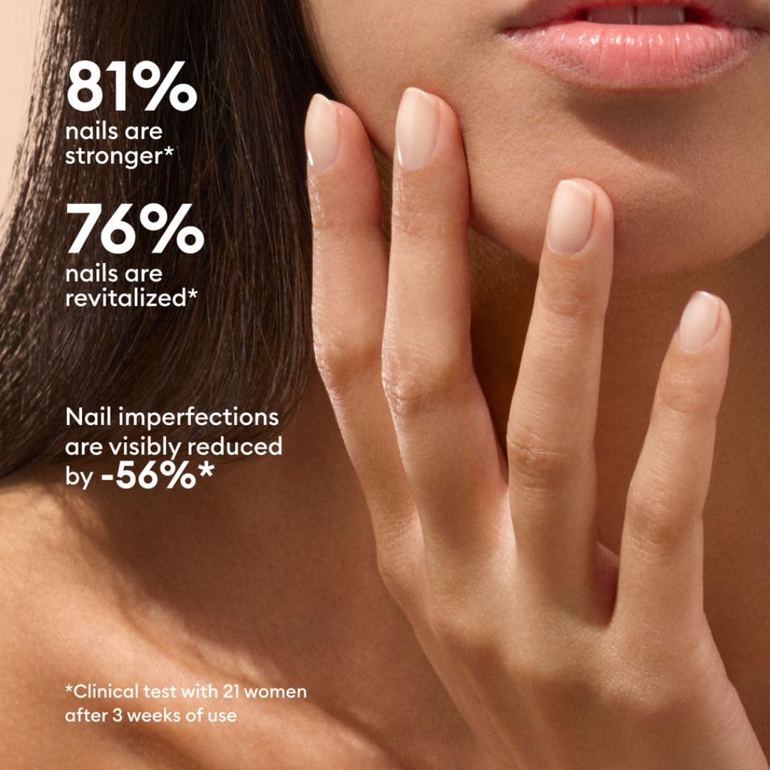 Manucurist beige swatch on nail showing natural tinted coverage