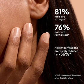 manucurist polish on natural nails lifestyle shows subtle golden tint