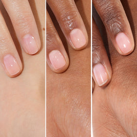 Manucurist applied on natural nails illustrating glossy, concealing finish