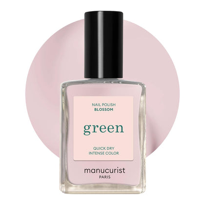 Manucurist Blossom front bottle showing pale pink shade and glossy finish benefit