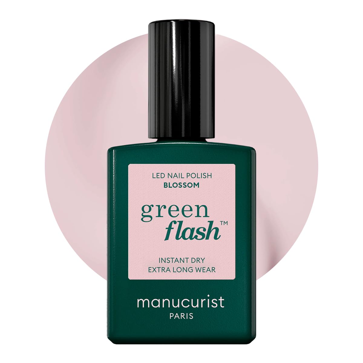 Manucurist Blossom front packaging showing bottle and glossy finish benefit
