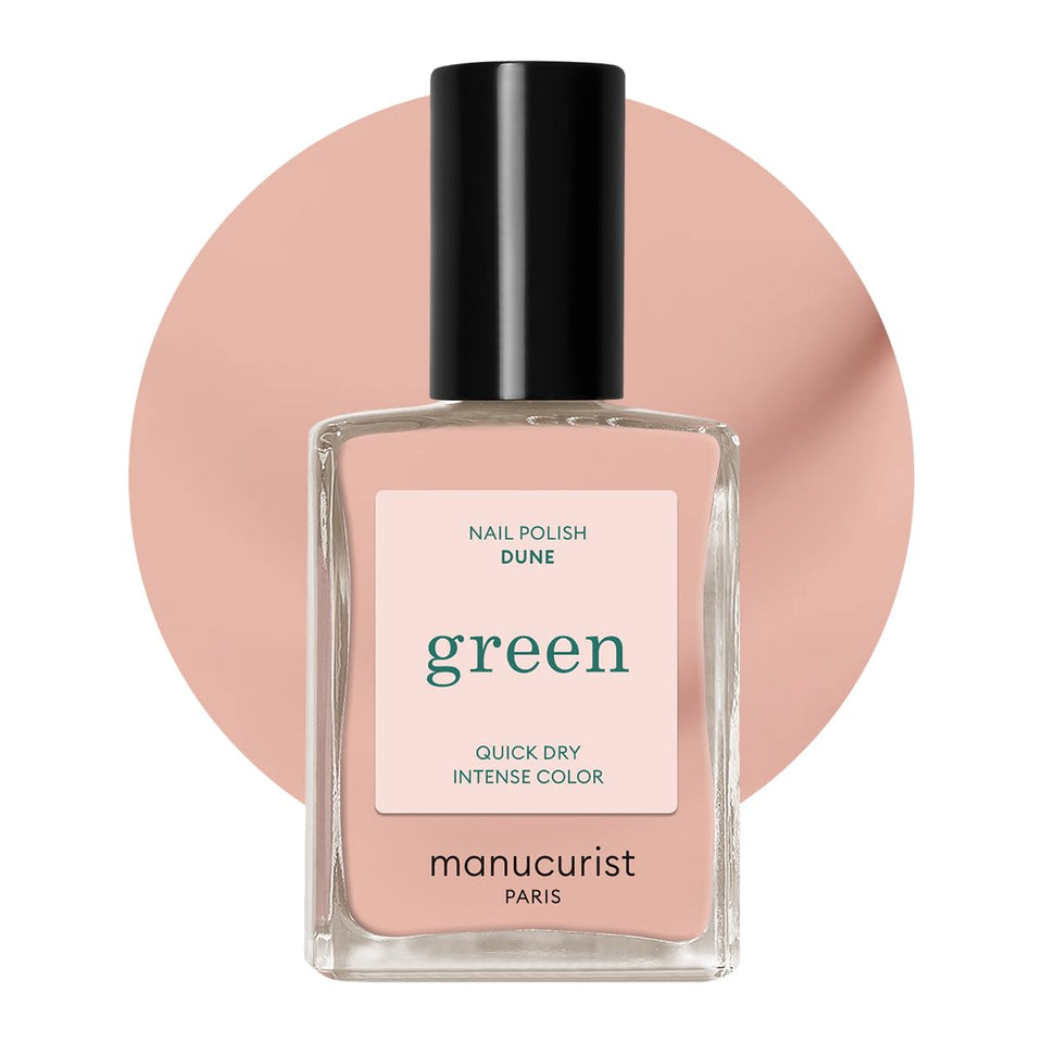 Manucurist front bottle of Dune showing label and color benefit long-lasting shine