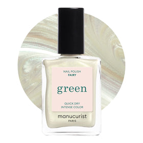 Manucurist Fairy front bottle showing pearly holographic polish and brand