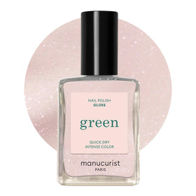 Manucurist front packaging showing iridescent white polish and clear branding for eco benefit