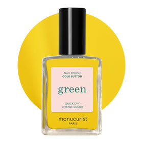 Manucurist Gold Button front bottle showing bright yellow shade and label benefit
