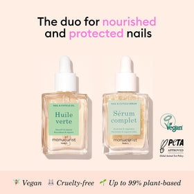 Manucurist Green Oil drop on fingertip illustrating nourishing cuticle care