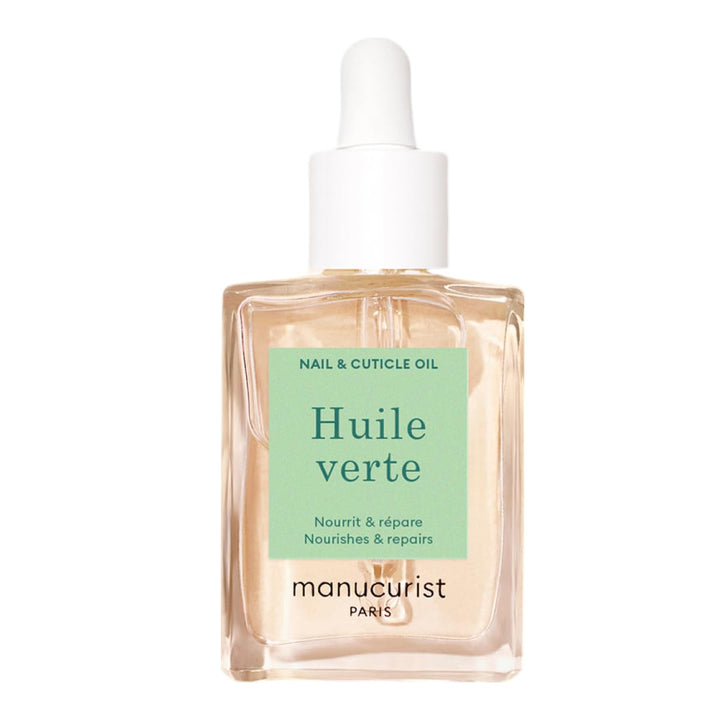 Manucurist Green Oil front bottle showing sleek packaging and compact size for travel