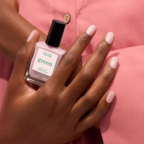 Manucurist label close-up highlighting vegan plant-based formulation