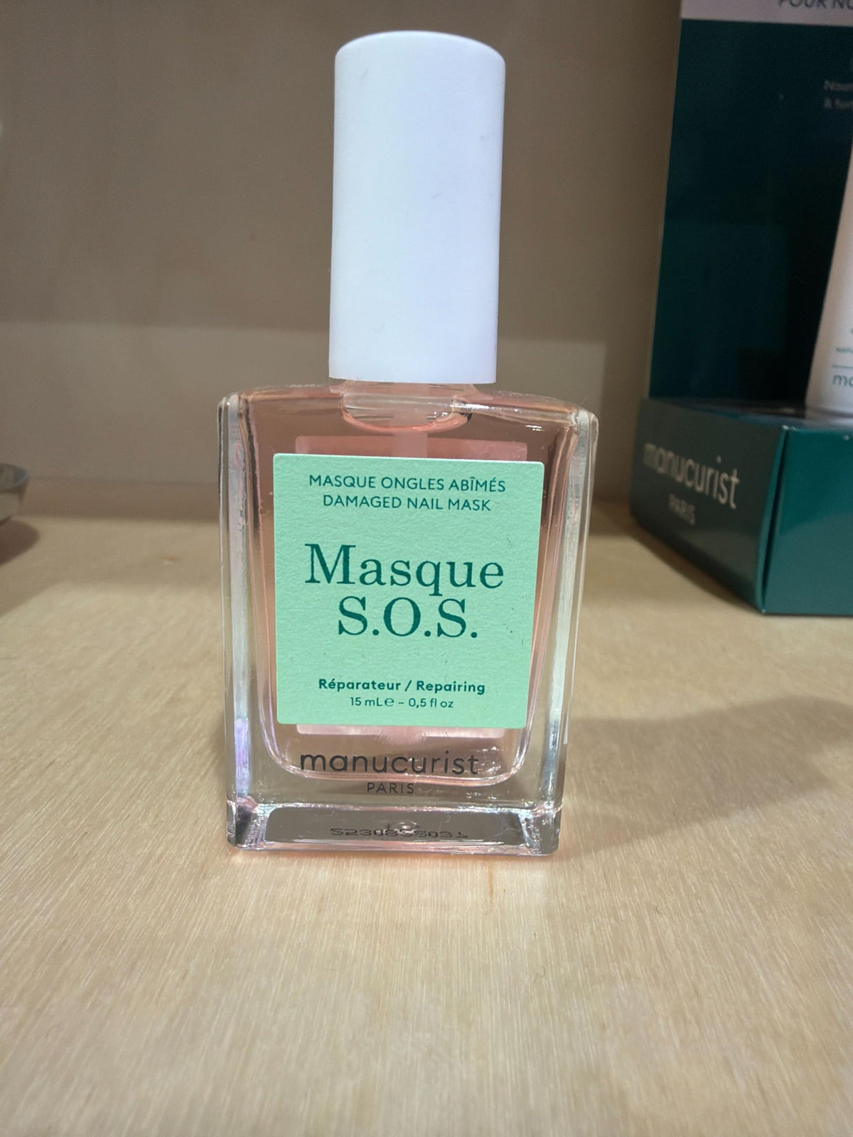Manucurist S.O.S. Mask being peeled off in morning to show easy removal benefit