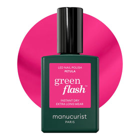 Manucurist Pétula front bottle showing deep pink shade and clear label benefit