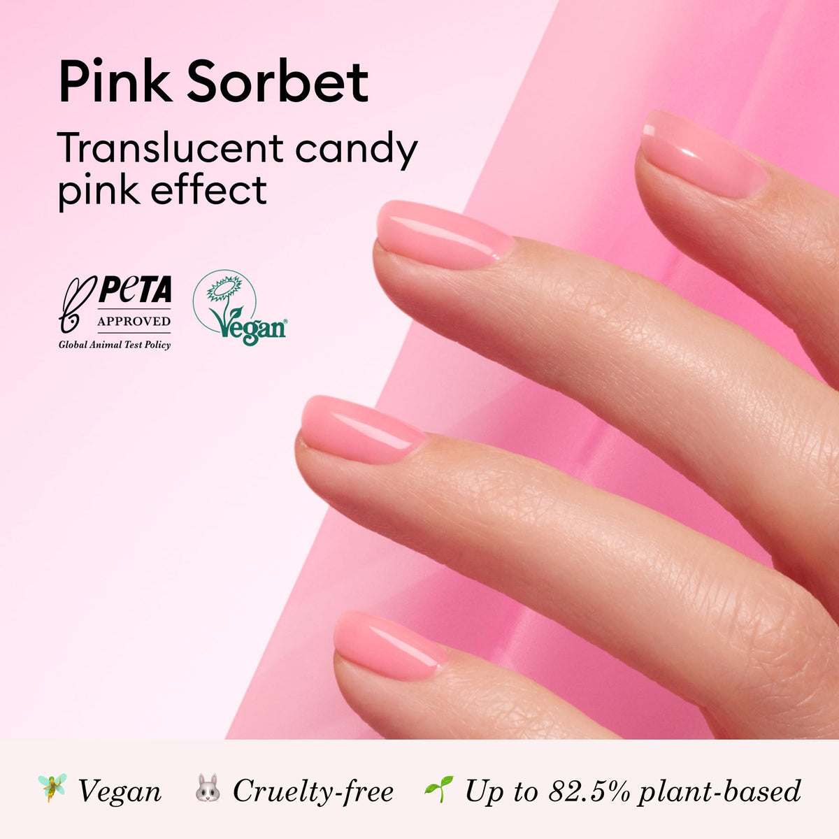 Manucurist brush stroke of Pink Sorbet Green demonstrating buildable coverage
