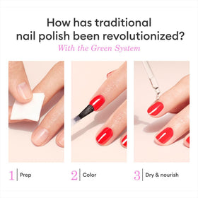 Manucurist Poppy Red polish swatches on nails showing rich color payoff