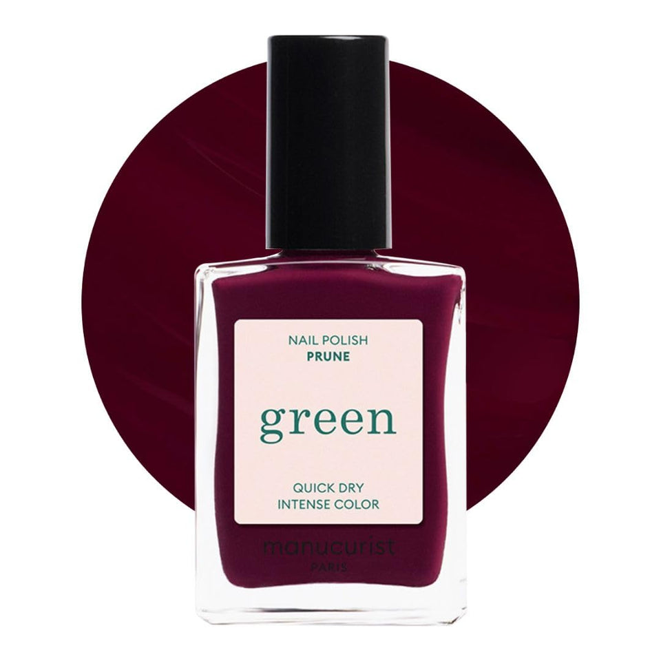 Manucurist bottle front view showing prune shade and glossy finish for elegant nails