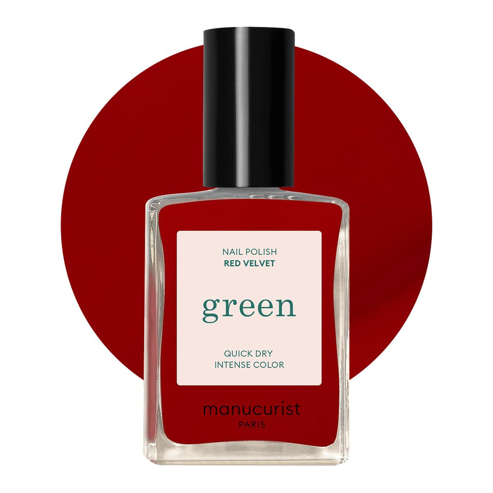 Manucurist bottle front view showing vibrant red and clean branding benefit: trustworthy color