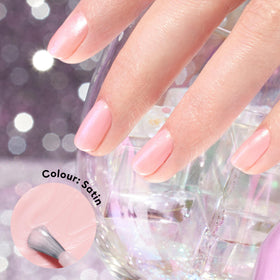 Manucurist brush applying Satin polish for smooth, streak-free coverage