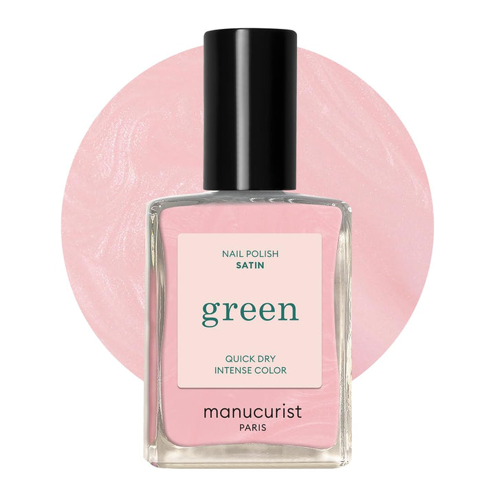 Manucurist front packaging showing Satin pale pink and plant-based benefits