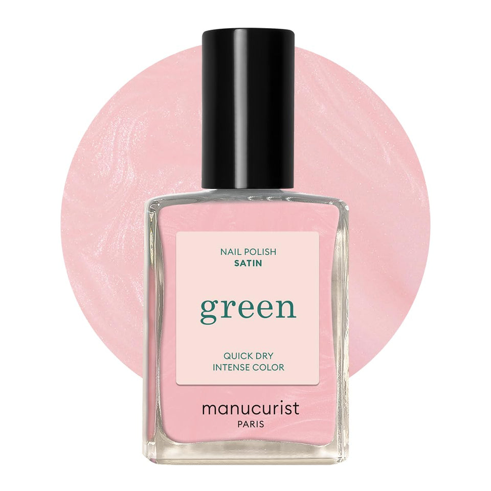 Manucurist front packaging showing Satin pale pink and plant-based benefits