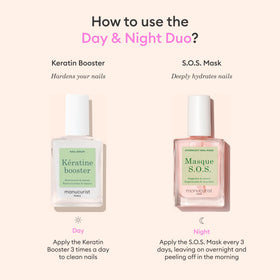 Manucurist serum texture droplet illustrating lightweight absorption and strengthening
