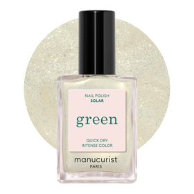 Manucurist bottle front view showing Solar white-gold shade and glossy finish
