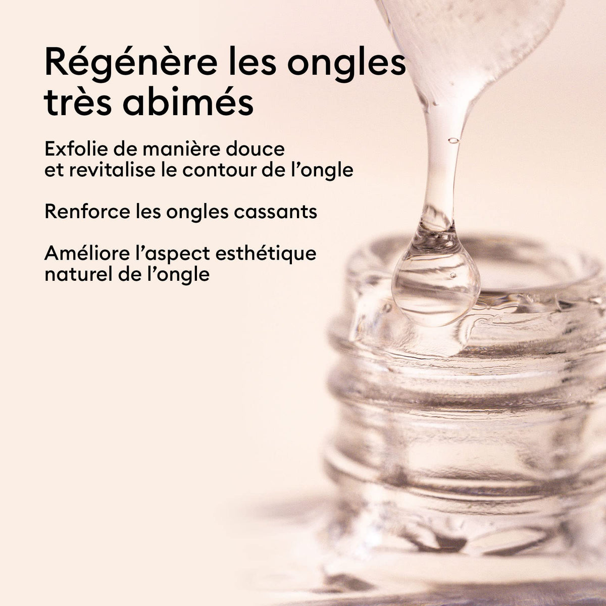 Manucurist clear texture drop highlighting vitamin-rich formula benefits