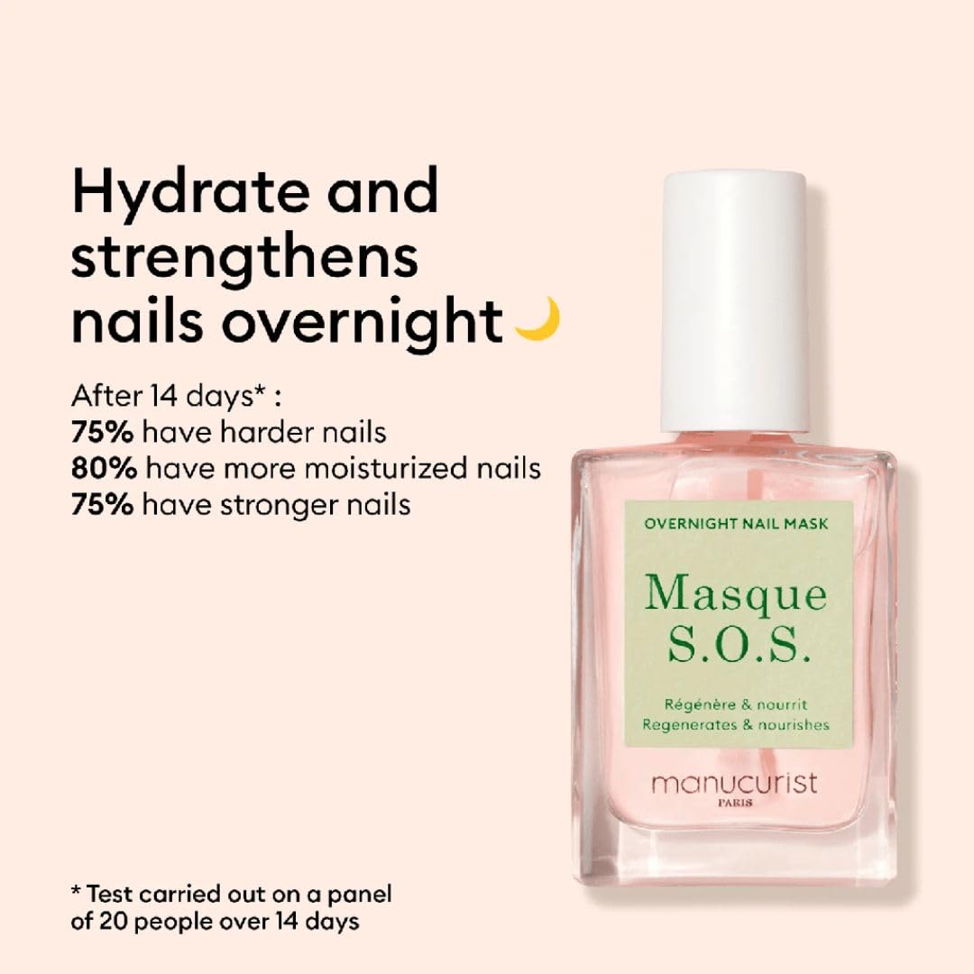 Manucurist applying mask to nails demonstrating easy polish-like use