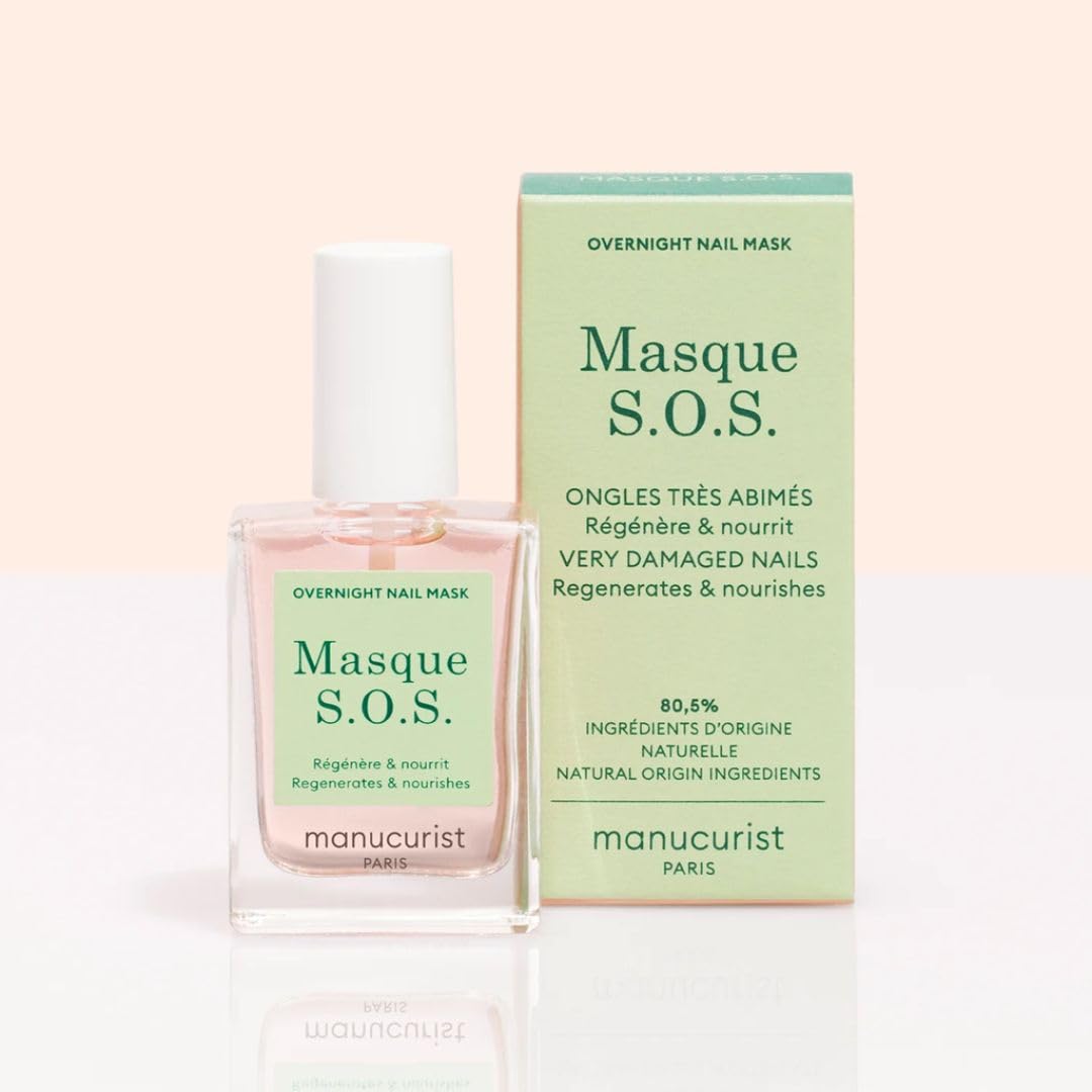 Manucurist size comparison with coin showing compact 0.5 fl oz portability