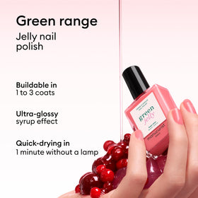 Manucurist on natural nails swatch showing sheer pop-pink translucency and glow