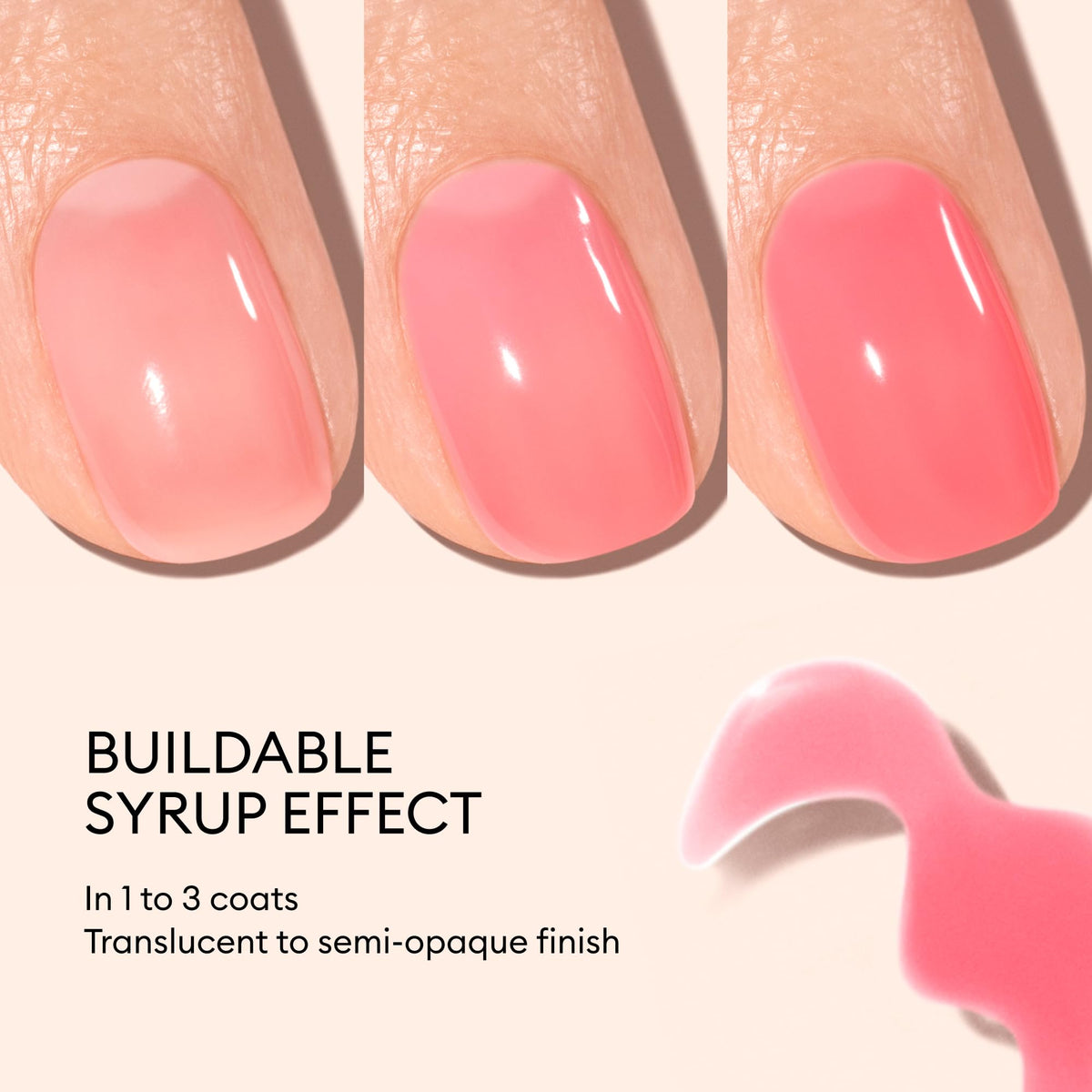 Manucurist close-up of jelly texture highlighting luminous syrup-like shine
