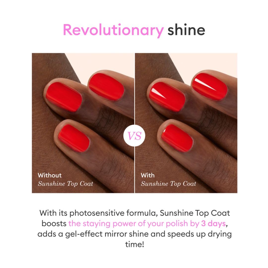 Manucurist painting nail closeup creating glossy, gel-like shine quickly