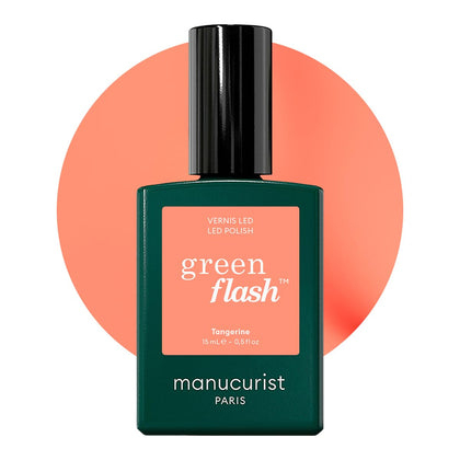 Manucurist bottle front packaging showing vibrant tangerine shade and benefits