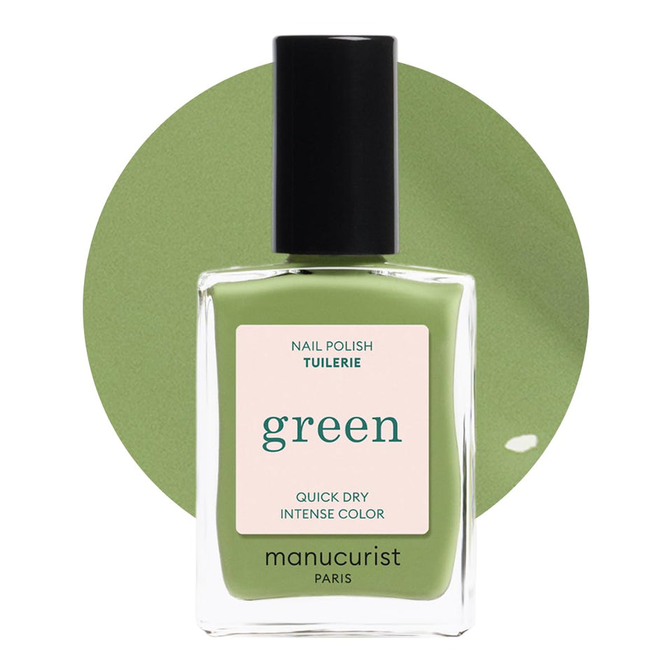 Manucurist Tuileries front bottle showing olive green shade and glossy finish