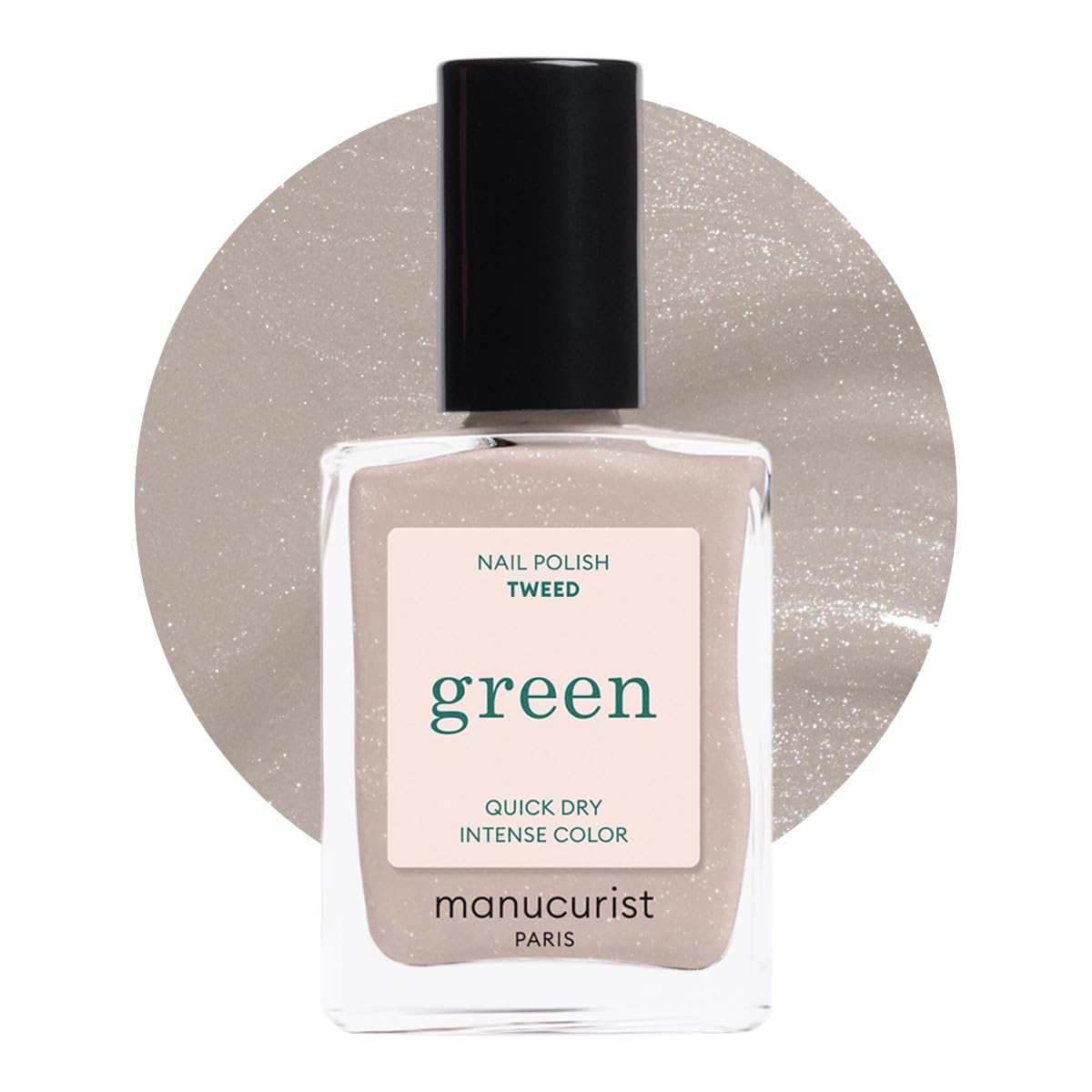 Manucurist Tweed front packaging showing label and eco credentials for clarity
