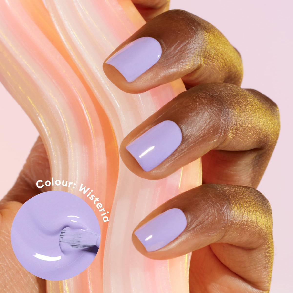 Manucurist brush stroke of Wisteria showing smooth application and even coverage