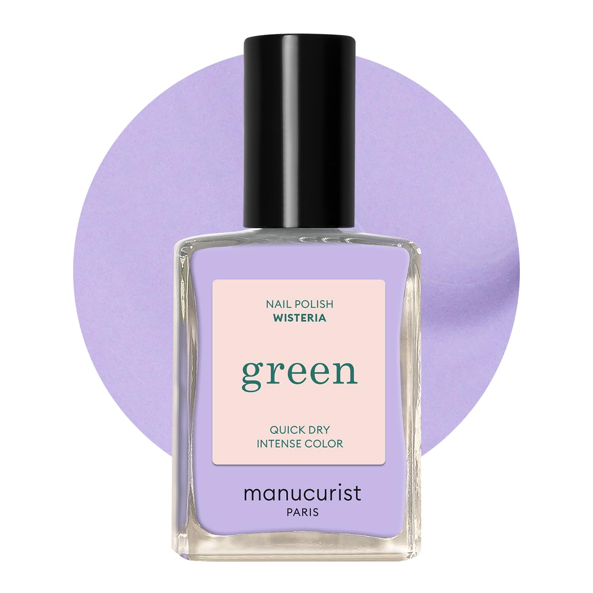 Manucurist Wisteria front bottle showing compact 15ml size and label benefit