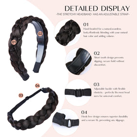 MaopaoBeauty elastic braid stretched to show adjustable fit and comfortable tension