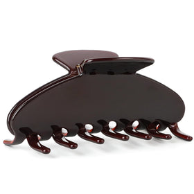 MAORULU front view of chocolate clip showing stylish glossy finish and secure hold