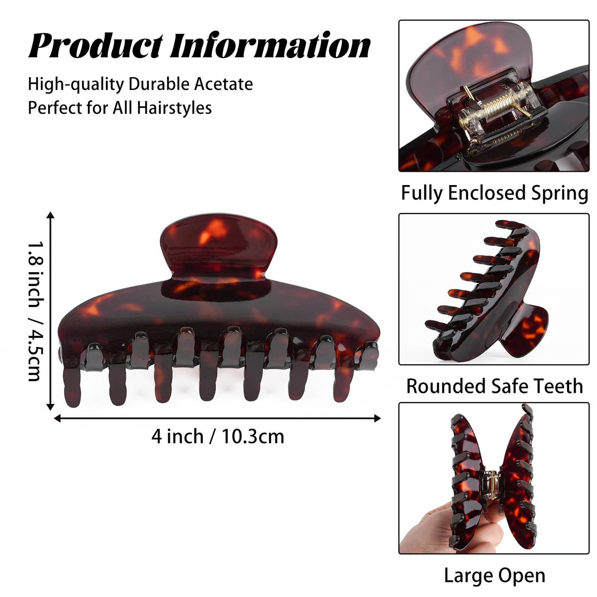 MAORULU detail of jaw teeth and spring for non-slip grip and durability