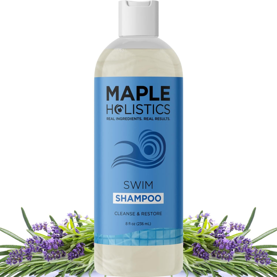 Maple Holistics front packaging showing clean swimmer-focused design and benefits