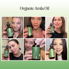 Maple Holistics amla oil applied to hair mid-lengths for smoother appearance