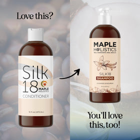 Maple Holistics applying conditioner on damp hair for better detangling