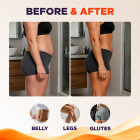 Maple Holistics being applied to stomach before workout to enhance sweat