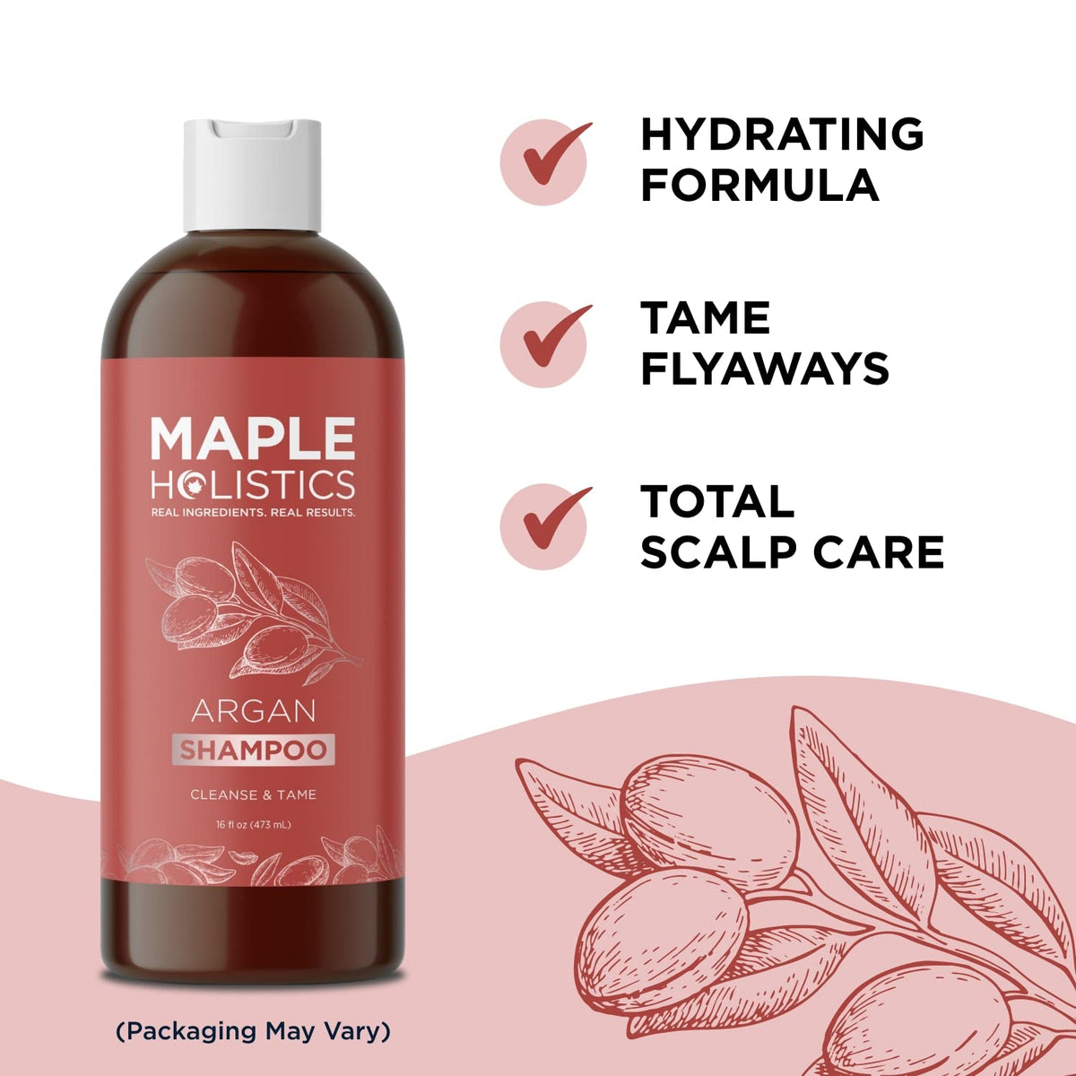 Maple Holistics argan and jojoba oils flatlay highlighting natural ingredients